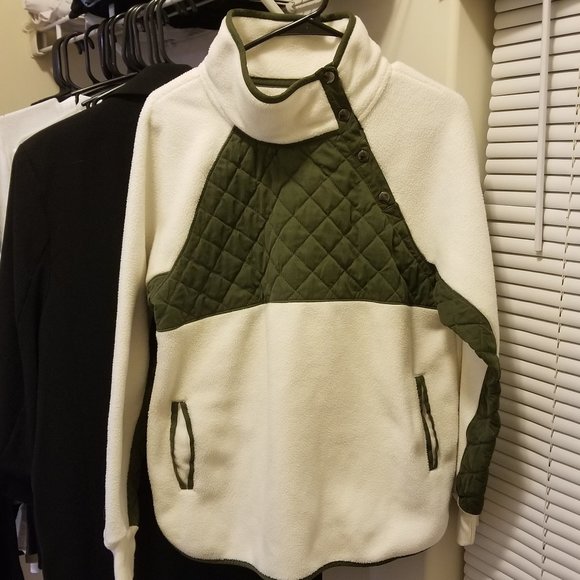 Abercrombie Asymmetric Button Up Fleece Sweatshirt - Picture 1 of 1